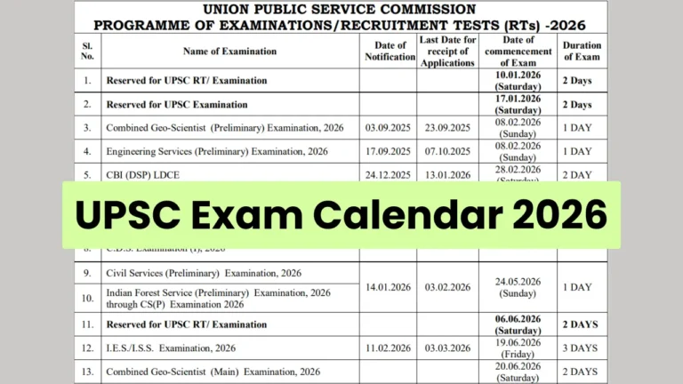 UPSC परीक्षाओं का नया शिड्यूल: जानें महत्वपूर्ण तारीखें!